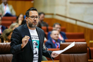 El portavoz de Adelante Andalucía, José Ignacio García, en el Parlamento autonómico. (Foto de archivo).