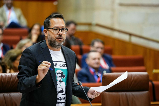 El portavoz de Adelante Andalucía, José Ignacio García, en el Parlamento autonómico. (Foto de archivo).