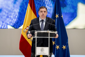 Archivo - El ministro de Agricultura, Pesca y Alimentación, Luis Planas, durante una rueda de prensa para informar sobre la aplicación en España de las medidas acordadas en el último Consejo de Mi