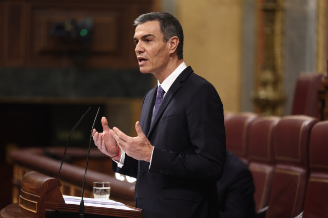El presidente del Gobierno, Pedro Sánchez, interviene en el Peno del Congreso