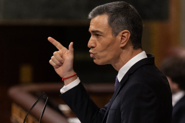 El presidente del Gobierno, Pedro Sánchez, interviene durante una sesión de control al Gobierno, en el Congreso de los Diputados, a 12 de noviembre de 2025, en Madrid (España).