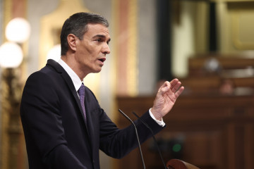 El presidente del Gobierno, Pedro Sánchez, durante una sesión de control al Gobierno, en el Congreso de los Diputados, a 12 de noviembre de 2025, en Madrid (España).