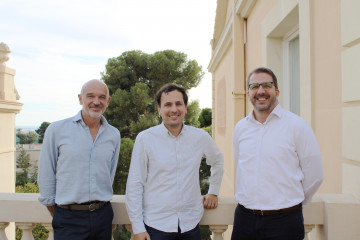 Miguel Planas, CEO y fundador de Iris; y los fundadores de Velorum, Marcos Lora y Marc Martínez.