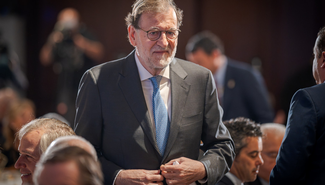 El expresidente del Gobierno, Mariano Rajoy, durante un desayuno informativo de Fórum Europa, en el Real Casino Gran Círculo de Madrid, a 16 de octubre de 2025, en Madrid (España).