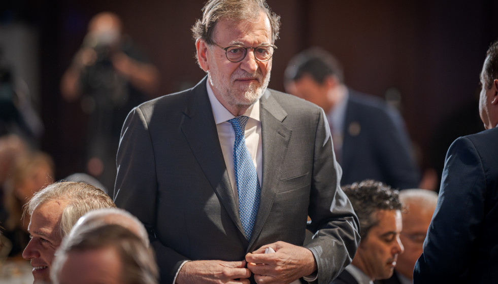 El expresidente del Gobierno, Mariano Rajoy, durante un desayuno informativo de Fórum Europa, en el Real Casino Gran Círculo de Madrid, a 16 de octubre de 2025, en Madrid (España).