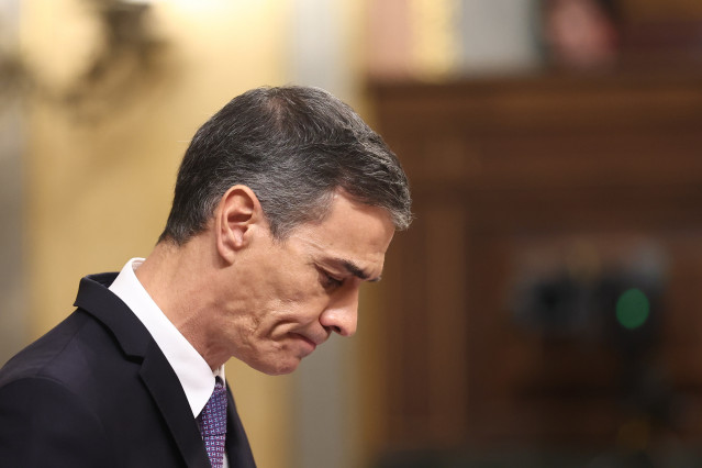 El presidente del Gobierno, Pedro Sánchez, durante una sesión de control al Gobierno, en el Congreso de los Diputados, a 12 de noviembre de 2025, en Madrid (España).