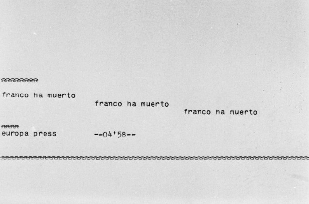 El histórico teletipo que Europa Press distribuyó a sus abonados a las 04.58 del 20 de noviembre de 1975