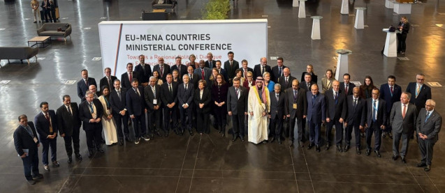 El ministro del Interior, Fernando Grande-Marlaska, en la reunión en Estoril EU-MENA entre la Unión Europea y los países de Oriente Medio y el Norte de África
