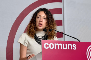 Archivo - La portavoz de los Comuns y diputada en el Congreso, Aina Vidal, en una rueda de prensa