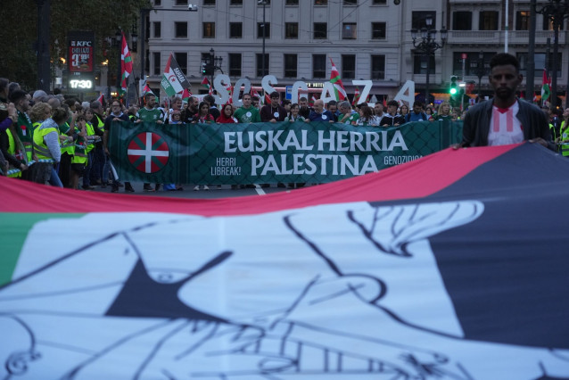 Manifestación en Bilbao contra el genocidio en Palestina