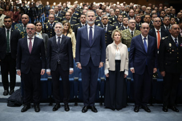 El rey Felipe VI preside, acompañado por el ministro de Interior, Fernando Grande-Marlaska, preside el aniversario del TEDAX- NRBQ y de la Unidad Central de Ciberdelincuencia de la Policía Nacional,