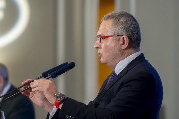 El director de la Agencia Espacial Española, Juan Carlos Cortés Pulido, interviene durante el foro de la Nueva Defensa y Espacio de Nueva Economía Fórum en el Hotel Mandarin Oriental Ritz, a 17 de