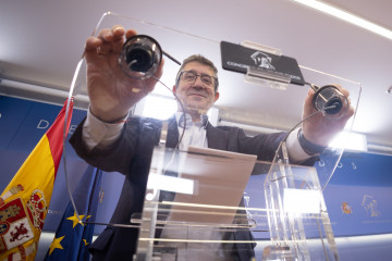 El portavoz del PSOE en el Congreso, Patxi López, durante una rueda de prensa en el Congreso de los Diputados, a 11 de noviembre de 2025, en Madrid (España).