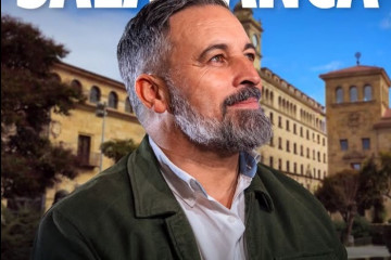 Cartel publicado por Vox sobre el acto público de Abascal en Salamanca.