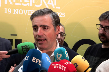 El secretario general de UPA, Cristóbal Cano, antiende a los medios en el VIII Congreso Regional de UPA-UCE Extremadura