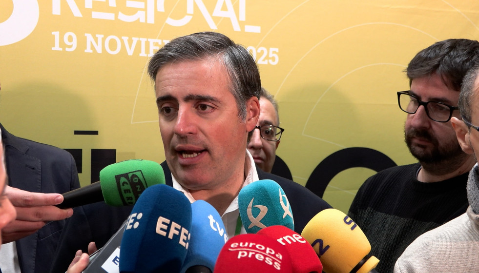 El secretario general de UPA, Cristóbal Cano, antiende a los medios en el VIII Congreso Regional de UPA-UCE Extremadura