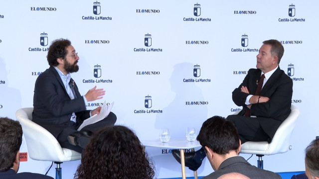 El presidente de Castilla-La Mancha, Emiliano García-Page, protagoniza, en Toledo, el foro ´La España Vertebrada´ que organiza el diario ´El Mundo´.