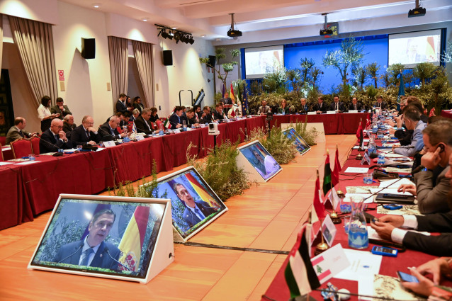 El ministro de Agricultura, Pesca y Alimentación, Luis Planas, interviene en el encuentro del Consejo Oleícola Internacional (COI) en Córdoba.