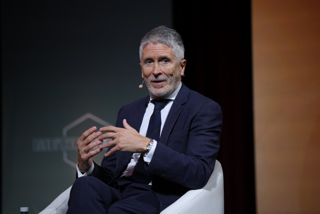 El ministro del Interior, Fernando Grande-Marlaska, durante el foro Metafuturo 2025, en el Ateneo de Madrid