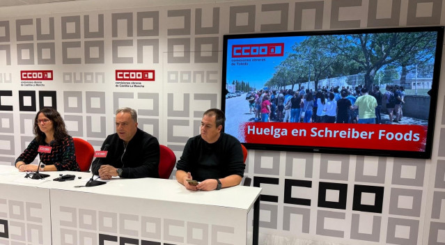 Rueda de prensa sobre la huelga convocada en Schreiber Foods.