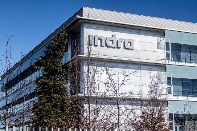 Archivo - Fachada de la sede de Indra, a 5 de febrero de 2025, en Madrid (España).