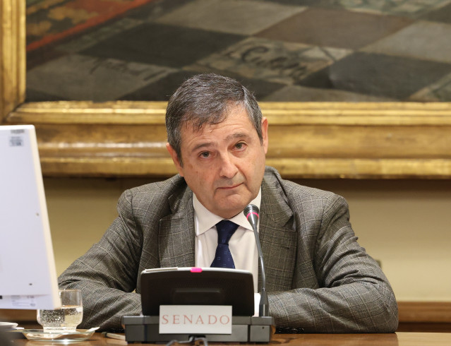 El director de Programación de Operación de Redeia, Tomás Domínguez Autrán, comparece ante la Comisión de Investigación sobre la interrupción del suministro eléctrico y de las comunicaciones el 28 de abril de 2025, en el Senado, a 20 de noviembre de 2025,