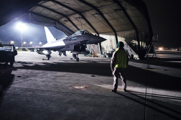 Un caza Eurofighter.