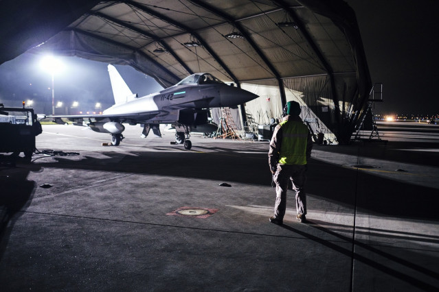 Un caza Eurofighter.