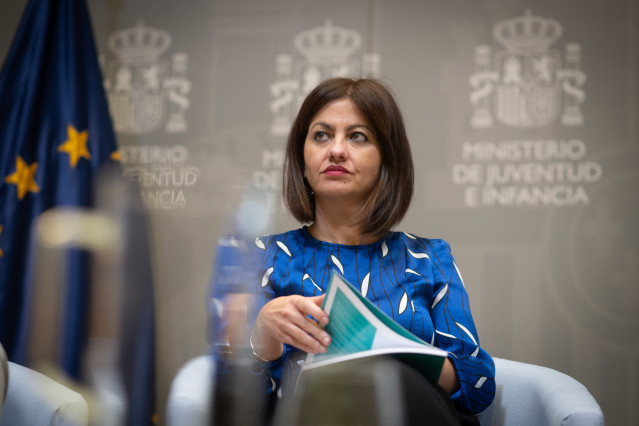 La ministra de Juventud e Infancia, Sira Rego, durante una intervención sobre el proyecto Gran Giro, a 6 de noviembre de 2025, en Madrid (España).