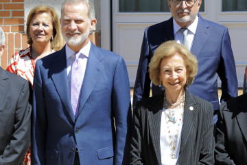 Archivo - El Rey Felipe y la Reina Sofía durante a la audiencia al Comité Ejecutivo de la Federación Española de Bancos de Alimentos en el Palacio de La Zarzuela