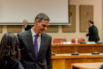 El presidente del Gobierno, Pedro Sánchez, asiste a la presentación de la serie de ficción 'Anatomía de un instante', en el Congreso de los Diputados, a 20 de noviembre de 2025, Madrid (España).