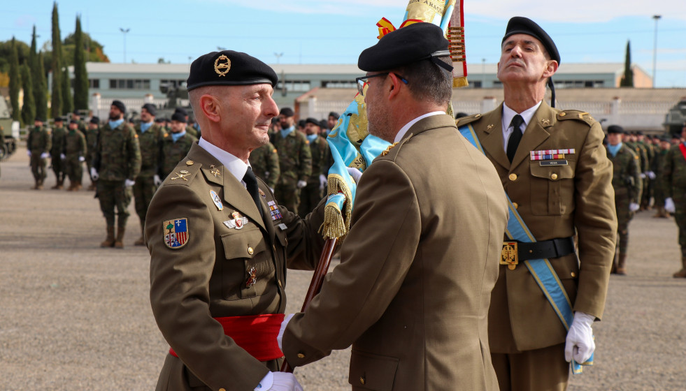 El general Francisco Javier Calero Perea toma el mando de la Brigada Aragón I en la Base San Jorge.