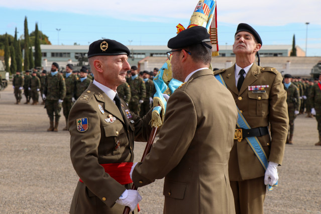 El general Francisco Javier Calero Perea toma el mando de la Brigada Aragón I en la Base San Jorge.