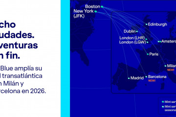 JetBlue anuncia nuevas rutas desde Boston a Barcelona y Milán, que empezarán a operar en 2026