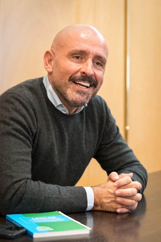 El vicesecretario de Educación e Igualdad del PP, Jaime de los Santos, durante una entrevista concedida a Europa Press.