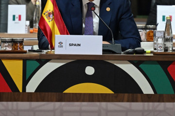 El presidente del Gobierno, Pedro Sánchez, durante su asistencia a la segunda jornada de la cumbre del G-20, a 22 de noviembre de 2025, en Johannesburgo (Sudáfrica). Unos cuarenta líderes, incluido