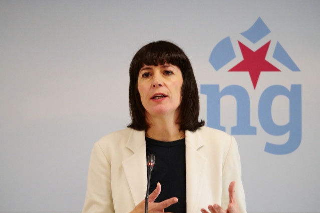 La portavoz nacional del BNG, Ana Pontón, en rueda de prensa