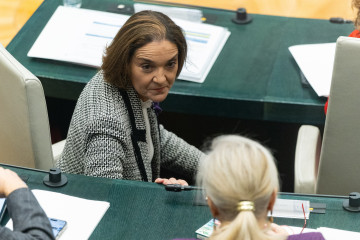 La portavoz del PSOE en el Ayuntamiento de Madrid, Reyes Maroto, durante un pleno ordinario del Ayuntamiento de Madrid, en el Palacio de Cibeles, a 25 de noviembre de 2025, en Madrid (España).