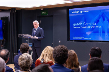 El presidente del Grupo Mutua Madrileña, Ignacio Garralda, durante el Observatorio de Pensiones organizado por la entidad, a 25 de noviembre de 2025, en Madrid (España).