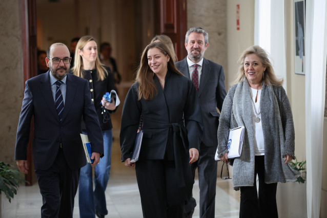 La portavoz del PP en el Congreso, Ester Muñoz, a su llegada a la Junta de Portavoces en el Congreso.