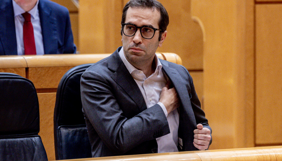 El ministro de Economía, Comercio y Empresa, Carlos Cuerpo, durante una sesión de control al Gobierno, en el Senado