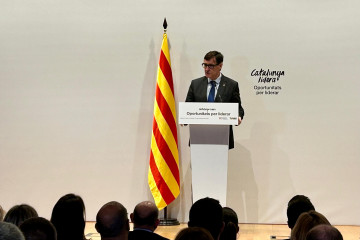 El presidente de la Generalitat, Salvador Illa, durante una conferencia en Sabadell (Barcelona)