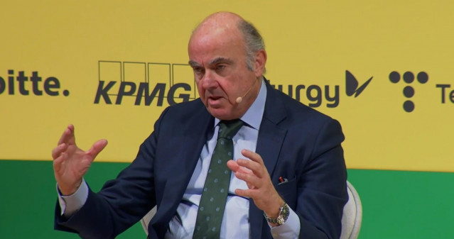 El vicepresidente del Banco Central Europeo, Luis de Guindos, en el XXIV Congreso de Directivos CEDE que se celebra en Zaragoza.