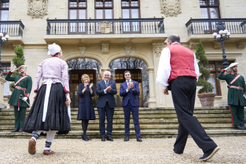 El lehendakari, Imanol Pradales, recibe al presidente alemán, Frank-Walter Steinmeier, en Ajuria Enea