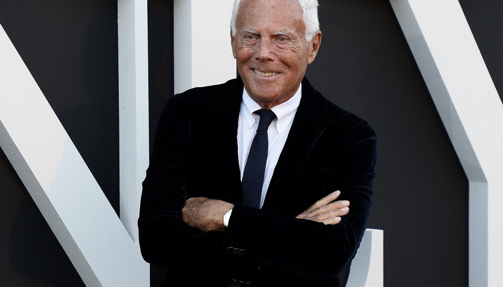 Archivo - El diseñador italiano Giorgio Armani.