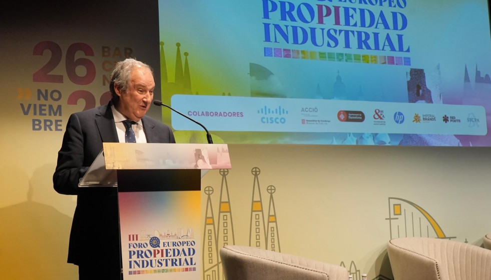 El ministro Jordi Hereu en la clausura del III Foro Europeo de Propiedad Industrial.