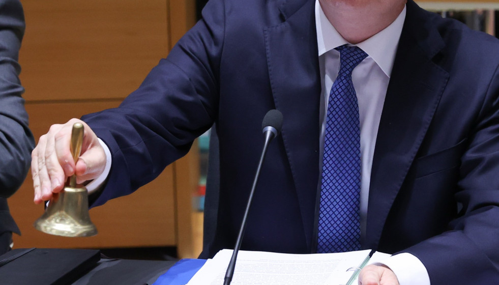 Archivo - El ministro de Finanzas irlandés, Paschal Donohoe, durante la reunión de los ministros de Economía y Hacienda del Eurogrupo, a 7 de julio de 2025,