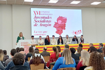 Pilar Alegria interviene en el acto de clausura del XVI Congreso de Juventudes Socialistas de Aragón