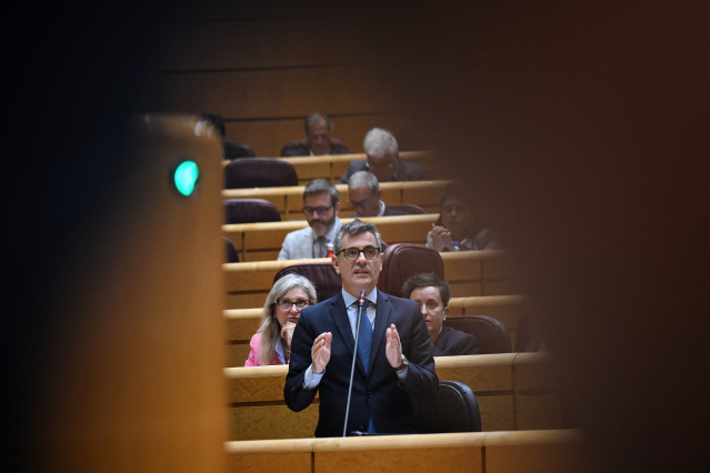 Archivo - El ministro de la Presidencia, Justicia y Relaciones con las Cortes, Félix Bolaños, interviene durante una sesión de control al Gobierno en la Cámara Alta, a 21 de octubre de 2022, en Madrid (España).