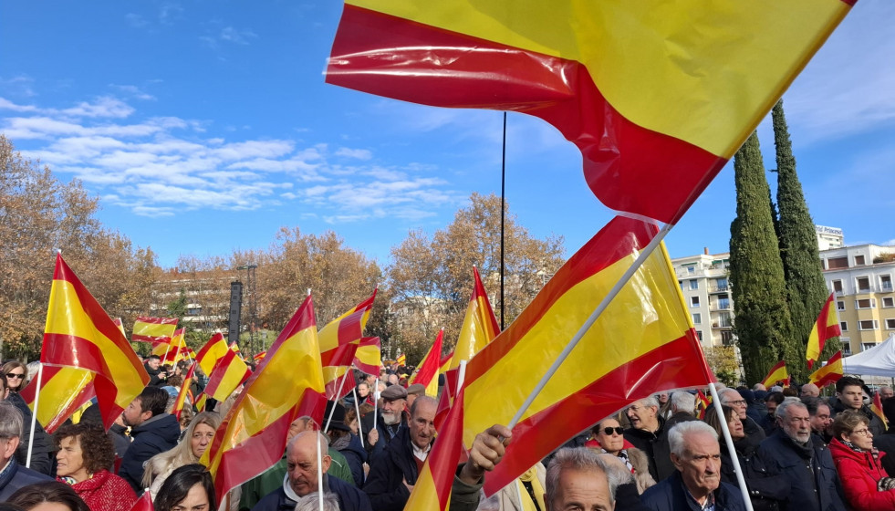 Manifestación convocada por el PP contra el Gobierno en el Templo de Debob en Madrid, 30 noviembre de 2025